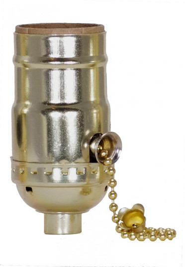 On-Off Pull Chain Socket; 1/8 IPS; Aluminum; Brite Gilt Finish; 660W; 250V; With Set Screw (27|80/1188)