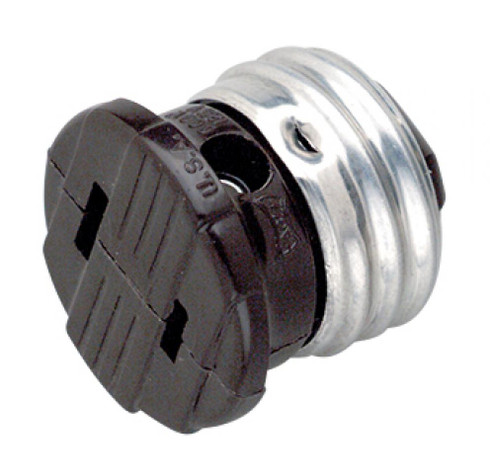 Polarized Socket Plug Adapter; Medium Base; 660W; 125V; Brown Finish (27|90/547)
