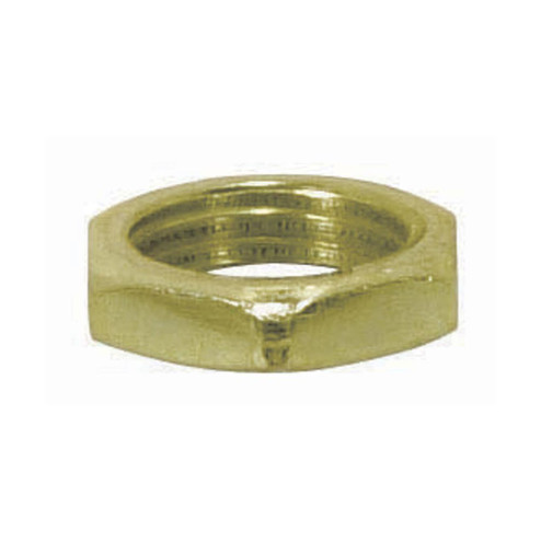 Steel Locknut; 1/8 IP; 1/2'' Hexagon; 1/8'' Thick; Brass Plated Finish (27|90/1066)