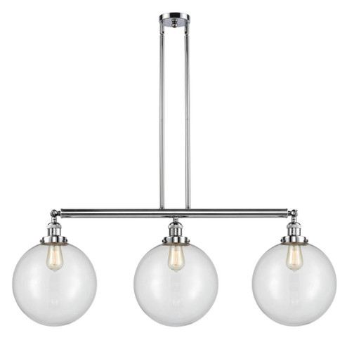 Beacon - 3 Light - 44 inch - Polished Chrome - Stem Hung - Adjustable Island Light (3442|213-PC-G202-12-LED)