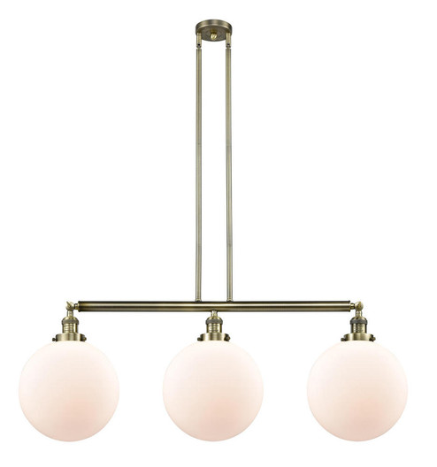 Beacon - 3 Light - 44 inch - Antique Brass - Stem Hung - Adjustable Island Light (3442|213-AB-G201-12-LED)