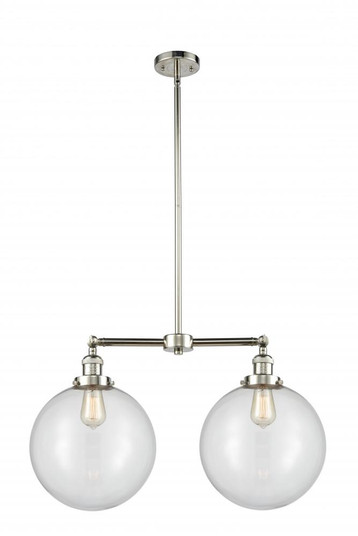Beacon - 2 Light - 27 inch - Polished Nickel - Stem Hung - Adjustable Island Light (3442|209-PN-G202-12-LED)