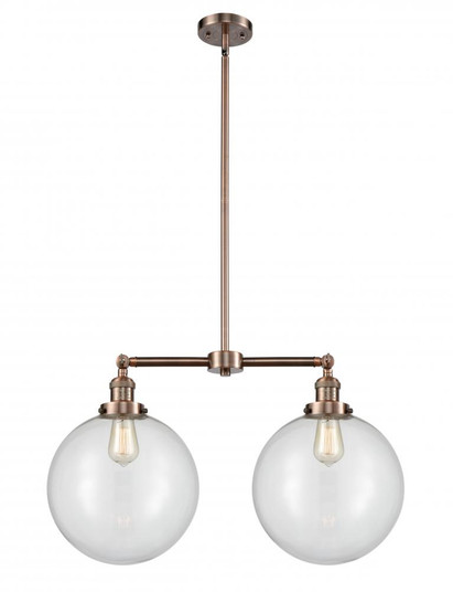 Beacon - 2 Light - 27 inch - Antique Copper - Stem Hung - Adjustable Island Light (3442|209-AC-G202-12)