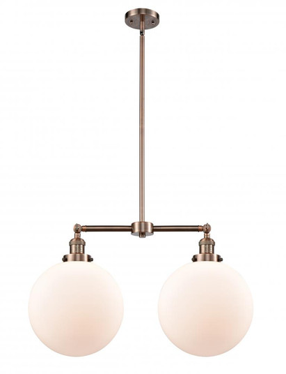 Beacon - 2 Light - 27 inch - Antique Copper - Stem Hung - Adjustable Island Light (3442|209-AC-G201-12-LED)