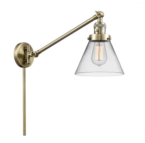Cone - 1 Light - 8 inch - Antique Brass -Adjustable Swing Arm (3442|237-AB-G42-LED)