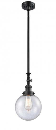 Beacon - 1 Light - 8 inch - Matte Black - Stem Hung - Adjustable Mini Pendant (3442|206-BK-G204-8-LED)
