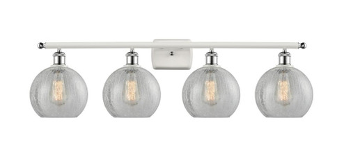 Athens - 4 Light - 38 inch - White Polished Chrome - Bath Vanity Light (3442|516-4W-WPC-G125-8)