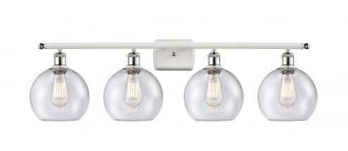 Athens - 4 Light - 38 inch - White Polished Chrome - Bath Vanity Light (3442|516-4W-WPC-G124-8)