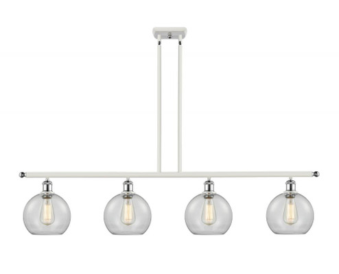 Athens - 4 Light - 48 inch - White Polished Chrome - Cord hung - Island Light (3442|516-4I-WPC-G122-8-LED)