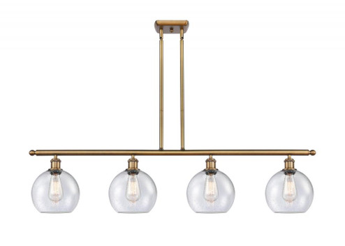 Athens - 4 Light - 48 inch - Brushed Brass - Cord hung - Island Light (3442|516-4I-BB-G124-8-LED)