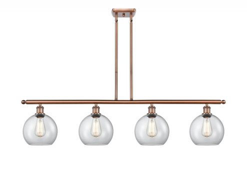 Athens - 4 Light - 48 inch - Antique Copper - Stem hung - Island Light (3442|516-4I-AC-G122-8-LED)