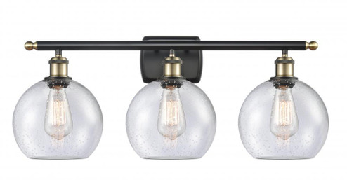 Athens - 3 Light - 28 inch - Black Antique Brass - Bath Vanity Light (3442|516-3W-BAB-G124-8-LED)