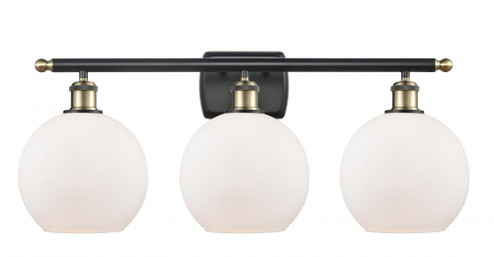 Athens - 3 Light - 28 inch - Black Antique Brass - Bath Vanity Light (3442|516-3W-BAB-G121-8-LED)