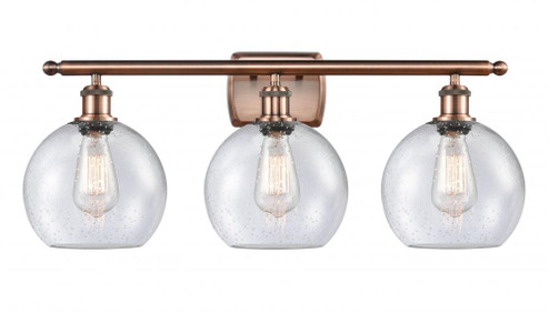 Athens - 3 Light - 28 inch - Antique Copper - Bath Vanity Light (3442|516-3W-AC-G124-8)