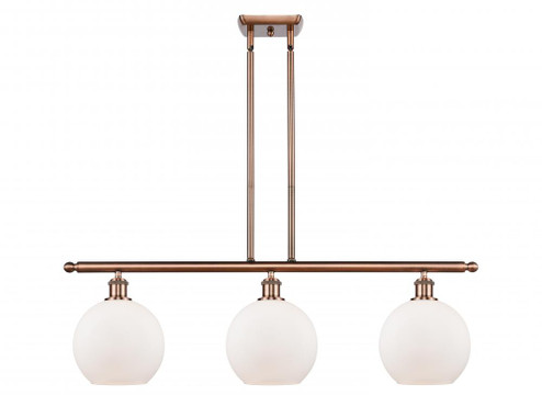 Athens - 3 Light - 36 inch - Antique Copper - Cord hung - Island Light (3442|516-3I-AC-G121-8-LED)