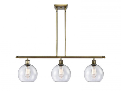 Athens - 3 Light - 36 inch - Antique Brass - Stem hung - Island Light (3442|516-3I-AB-G124-8)