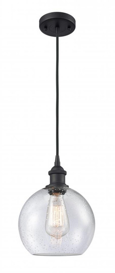Athens - 1 Light - 8 inch - Matte Black - Cord hung - Mini Pendant (3442|516-1P-BK-G124-8)