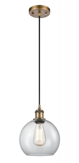 Athens - 1 Light - 8 inch - Brushed Brass - Cord hung - Mini Pendant (3442|516-1P-BB-G122-8)
