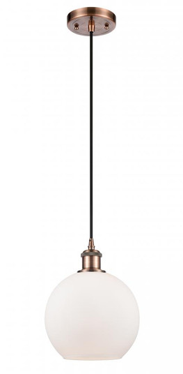 Athens - 1 Light - 8 inch - Antique Copper - Cord hung - Mini Pendant (3442|516-1P-AC-G121-8)