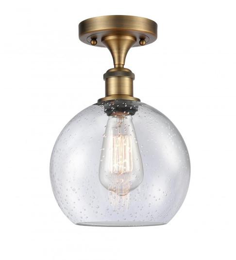 Athens - 1 Light - 8 inch - Brushed Brass - Semi-Flush Mount (3442|516-1C-BB-G124-8)