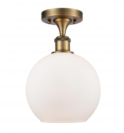 Athens - 1 Light - 8 inch - Brushed Brass - Semi-Flush Mount (3442|516-1C-BB-G121-8-LED)