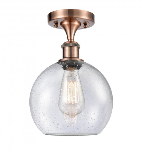 Athens - 1 Light - 8 inch - Antique Copper - Semi-Flush Mount (3442|516-1C-AC-G124-8)