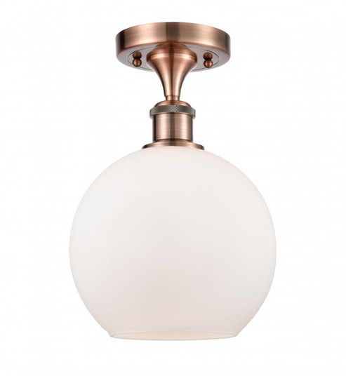 Athens - 1 Light - 8 inch - Antique Copper - Semi-Flush Mount (3442|516-1C-AC-G121-8)