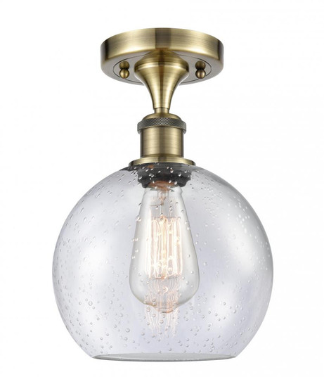 Athens - 1 Light - 8 inch - Antique Brass - Semi-Flush Mount (3442|516-1C-AB-G124-8)