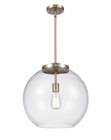 Athens - 1 Light - 16 inch - Brushed Satin Nickel - Stem Hung - Pendant (3442|221-1S-SN-G122-16)