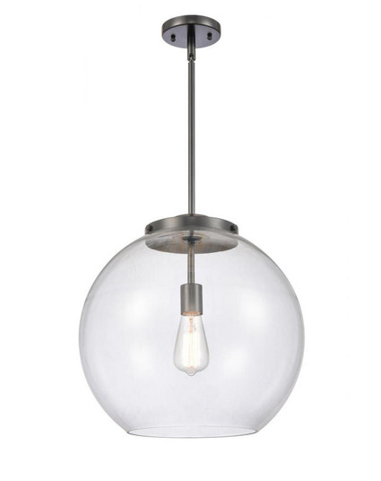 Athens - 1 Light - 16 inch - Matte Black - Stem Hung - Pendant (3442|221-1S-BK-G122-16-LED)
