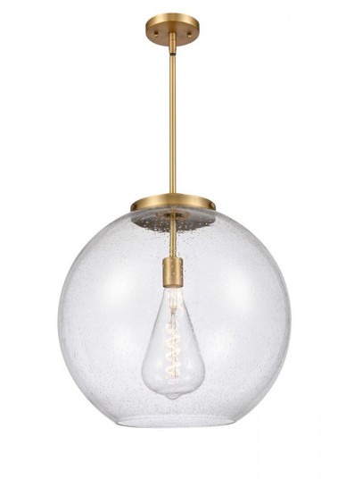 Athens - 1 Light - 18 inch - Brushed Brass - Stem Hung - Pendant (3442|221-1S-BB-G124-18)