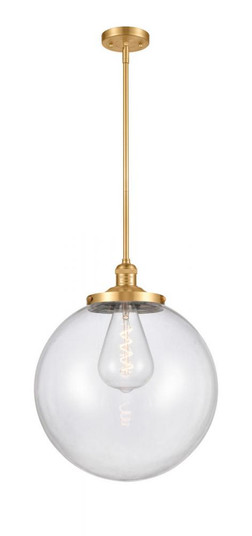 Beacon - 1 Light - 14 inch - Satin Gold - Stem Hung - Pendant (3442|201S-SG-G202-14-LED)