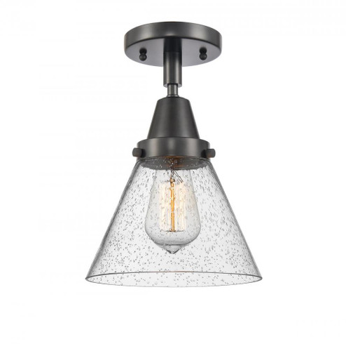Cone - 1 Light - 8 inch - Matte Black - Semi-Flush Mount (3442|447-1C-BK-G44)