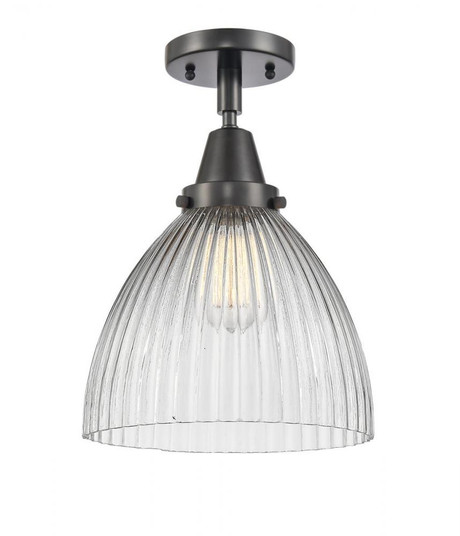 Seneca Falls - 1 Light - 10 inch - Matte Black - Semi-Flush Mount (3442|447-1C-BK-G222-LED)