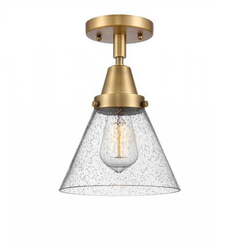Cone - 1 Light - 8 inch - Brushed Brass - Semi-Flush Mount (3442|447-1C-BB-G44-LED)
