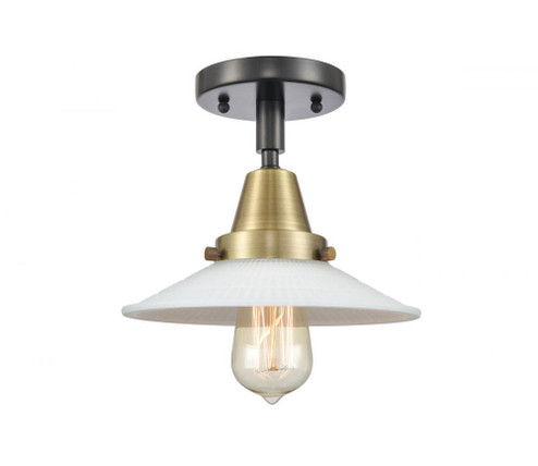 Halophane - 1 Light - 9 inch - Black Antique Brass - Semi-Flush Mount (3442|447-1C-BAB-G1-LED)