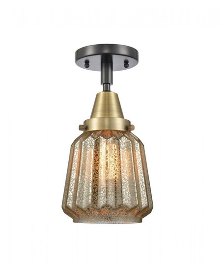 Chatham - 1 Light - 7 inch - Black Antique Brass - Semi-Flush Mount (3442|447-1C-BAB-G146-LED)
