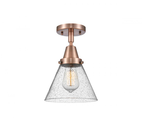 Cone - 1 Light - 8 inch - Antique Copper - Semi-Flush Mount (3442|447-1C-AC-G44-LED)