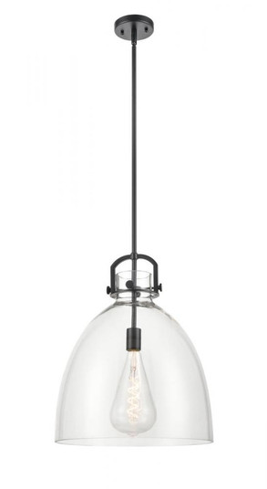 Newton Bell - 1 Light - 16 inch - Matte Black - Stem hung - Pendant (3442|412-1S-BK-16CL)