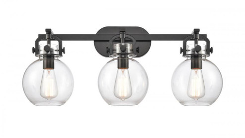 Newton Sphere - 3 Light - 27 inch - Matte Black - Bath Vanity Light (3442|410-3W-BK-7CL-LED)