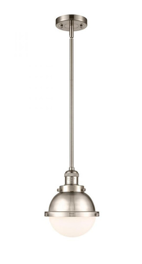 Hampden - 1 Light - 7 inch - Brushed Satin Nickel - Stem Hung - Mini Pendant (3442|201S-SN-HFS-61-SN-LED)