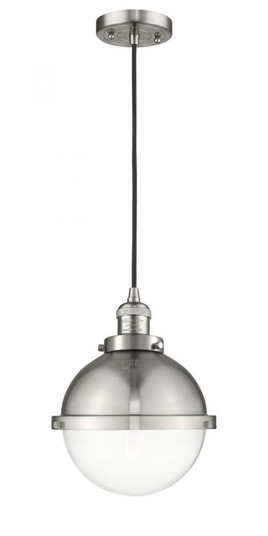 Hampden - 1 Light - 9 inch - Brushed Satin Nickel - Cord hung - Mini Pendant (3442|201C-SN-HFS-82-SN)
