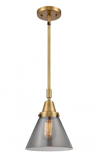 Cone - 1 Light - 8 inch - Brushed Brass - Mini Pendant (3442|447-1S-BB-G43-LED)