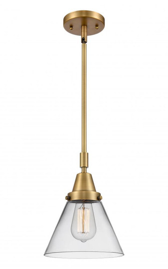 Cone - 1 Light - 8 inch - Brushed Brass - Mini Pendant (3442|447-1S-BB-G42-LED)