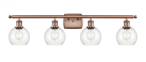 Athens - 4 Light - 36 inch - Antique Copper - Bath Vanity Light (3442|516-4W-AC-G122-6)