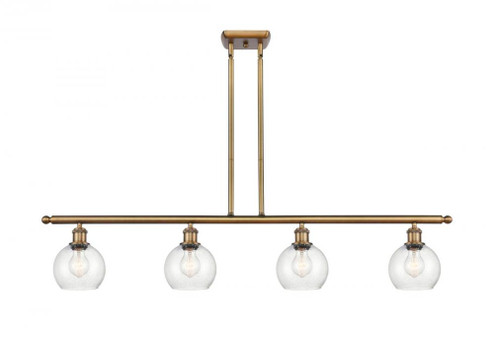 Athens - 4 Light - 48 inch - Brushed Brass - Stem hung - Island Light (3442|516-4I-BB-G124-6)
