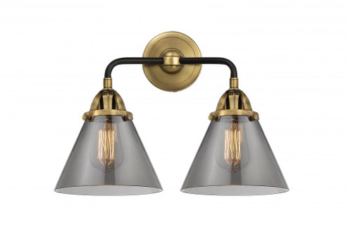 Cone - 2 Light - 16 inch - Black Antique Brass - Bath Vanity Light (3442|288-2W-BAB-G43-LED)