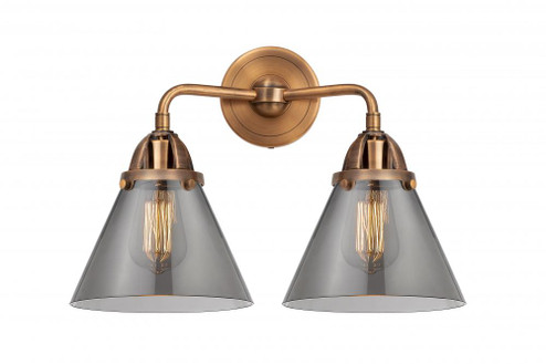 Cone - 2 Light - 16 inch - Antique Copper - Bath Vanity Light (3442|288-2W-AC-G43-LED)