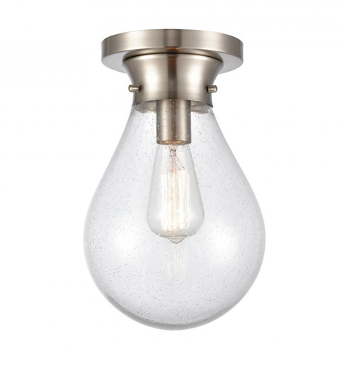 Genesis - 1 Light - 8 inch - Satin Nickel - Flush Mount (3442|414-1F-SN-G4144-8-LED)