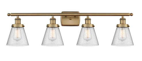Cone - 4 Light - 36 inch - Brushed Brass - Bath Vanity Light (3442|916-4W-BB-G64-LED)